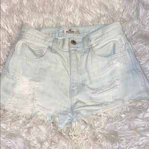 Light wash hollister festival shorts